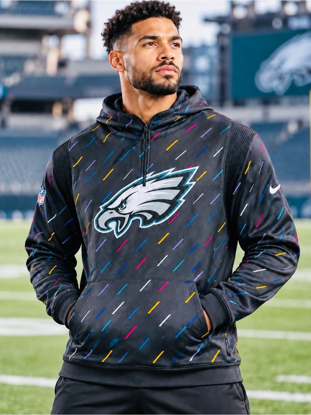 Pro Stock Team Nike Philadelphia Eagles Black Pullover Hoodie